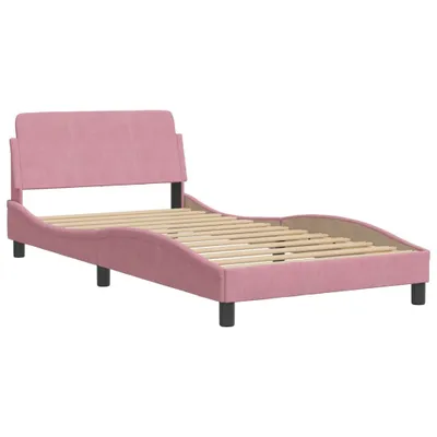Produktbild von Bettgestell mit Kopfteil "Dover" Rosa 100x200 cm Samt