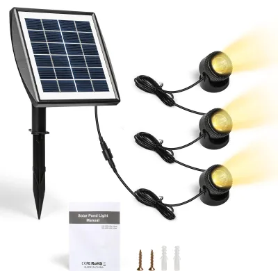 Produktbild von Solar Unterwasser-Strahler IP68 Wasserdicht – Solar Teichbeleuchtung Garten Landschaftslicht für Außenbereich und Rasen