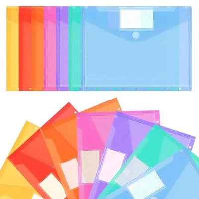 Productafbeelding van Transparante archiveringsmap A4, waterdicht, verkrijgbaar in 7 kleuren, met klittenbandsluiting