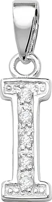 Produktbild von Klassischer 925 Sterling Silber Buchstaben / Initiale Damen - Anhänger mit Zirkonia; TRS35292LTI