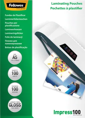 Produktbild von Fellowes Laminierfolie A5 100 mic glänzend - 100 Stück