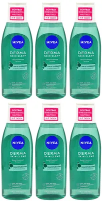 Produktbild von 6x Nivea Gesichtswasser DERMA SKIN CLEAR 200ml Tonique Salicylsäure + Niacinamid
