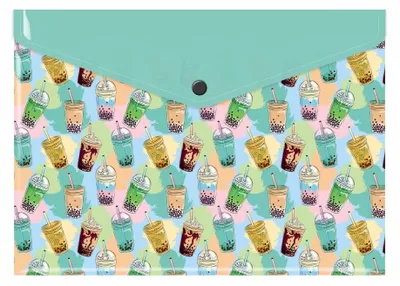 Image de Pochette A4 en papier plastifié avec impression « bubble tea »