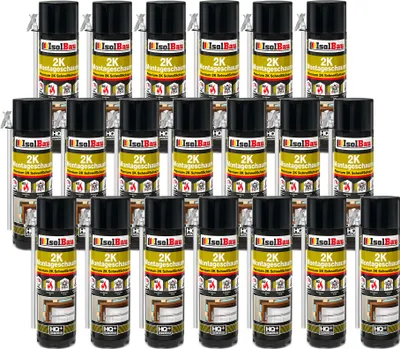 Produktbild von Isolbau 2K Montageschaum B2 Zargenschaum - 20 x 400 ml Premium PolyurethanSchnellschaum für Türen, Fenster, Dämmung & Montage
