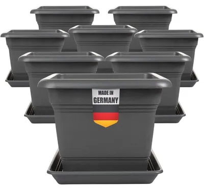 Produktbild von Tomatenpflanzen mit Untersetzer Set von 8 28 x 28 cm Anthrazit