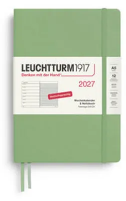 Immagine prodotto di Agenda settimanale e taccuino, formato A5, color salvia, 2027