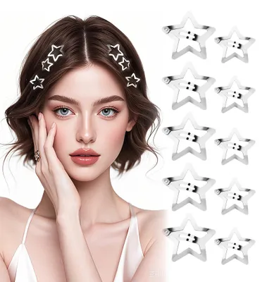 Produktbild von Haarspangen in Silbersternform, niedliche Accessoires für Mädchen, Haarnadeln für Damen/Mädchen (20 Stück)
