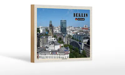 Produktbild von Holzschild Städte Berlin Hauptstadt Kurfürstendamm 18x12 cm