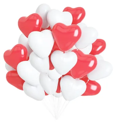 Produktbild von 100 Stück Herzluftballons Rot Weiß, 12 Zoll Herzluftballons, Herzballons Hochzeit Rot Weiß, Latex Herz Ballon Helium, Herzluftballons für Party, Geburtstag, Valentinstag, Hochzeit, Verlobung, Muttertag (Rot Weiß)