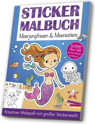 Produktbild von Stickermalbuch: Meerjungfrauen & Meerestiere