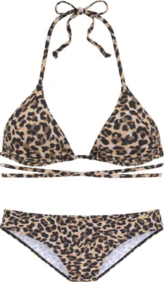 Produktbild von Bruno Banani Triangel-Bikini braun-bedruckt Größe 34 Cup A/B