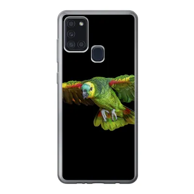 Produktbild von MuchoWow® Handyhülle Schutzhülle Hülle für Samsung Galaxy A21s Papagei - Vogel - Federn Silikon Softcase Handy Hülle - Hartschale