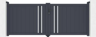 Produktbild von Doppelflügeltor aus Aluminium 3m GIONA H.120cm grau