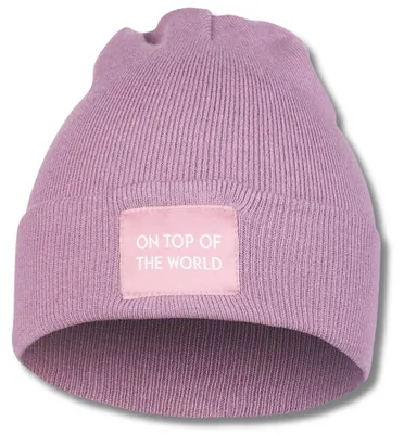 Zdjęcie produktu dla Czapka damska w kolorze różowym – czapka zimowa – czapka typu beanie – czapka z dzianiny prążkowanej – modna czapka