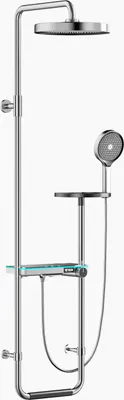 Produktbild von Regendusche Duschset Duschsystem mit Ablage, Duschstangeset Duschsäuleset aus Edelstahl, Chorm