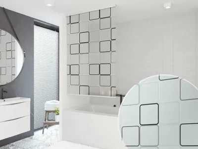 Immagine prodotto di RULLO DOCCIA A MEZZO CASSETTO 7 LARGHEZZE DA SCEGLIERE TENDA DOCCIA BIANCO GRIGIO VERDE BLU (160, Quadro)