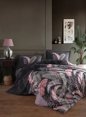 Produktbild von L'Essentiel Linge de Maison, Hena, Ranforce Einzelbettbezug-Set (FR), Anthrazit, 100 % BAUMWOLLE RANFORCE, 140 x 200 cm