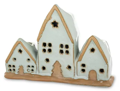 Produktbild von Weihnachtliches Keramikhaus, 14 x 20,5 x 6 cm