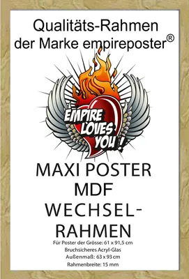 Produktbild von Rahmen Maxi 61x91,5 cm - Wechselrahmen - Profil: 30mm MDF Buche