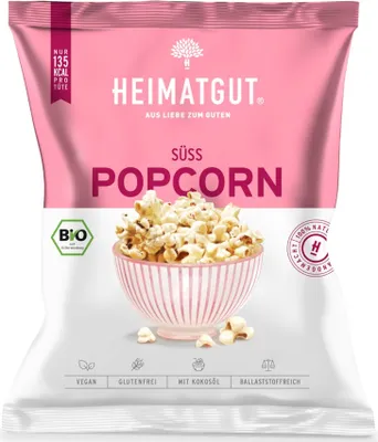 Produktbild von Heimatgut Popcorn Süß ein klassischer perfekter Knabberspaß 30g