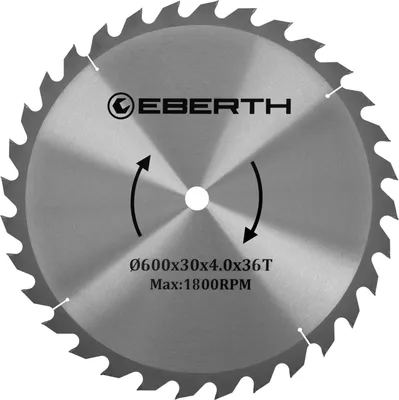 Immagine prodotto di Lama per sega circolare EBERTH Lama per sega circolare in acciaio con denti in metallo duro per tagli in legno (diametro 600 mm, foro 30 mm, spessore lama 3,0 mm)