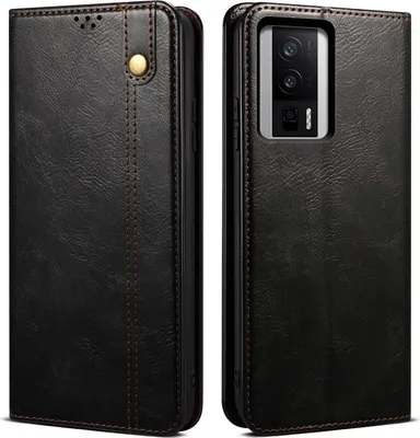 Produktbild von Xiaomi Poco F5 Pro Hülle, Leder Flip Brieftasche Schutzhülle mit Standfunktion für Xiaomi Poco F5 Pro / Redmi K60 / K60 Pro Schwarz