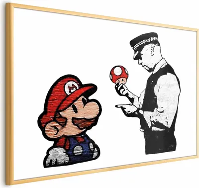 Immagine prodotto di Poster Banksy: Mushroom Maker 90x60 cm con cornice dorata senza margini