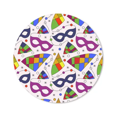 Produktbild von MuchoWow® Mauspad Mousepad Karneval - Muster - Masken 20x20 cm - Mousepads - Maus Mat - Pad - Mausunterlage - Schreibtischmatte