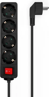 Obrázek produktu pro Napájecí lišta Aisens s vypínačem A154-0650/ 4 zásuvky/ kabel 1,4 m/ černá