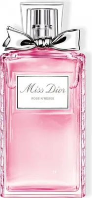 A bottle of Miss Dior Rose N'Roses Eau de Toilette.
