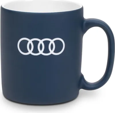 Produktbild von Original Audi Tasse dunkelblau, Porzellantasse Cafe Becher Audi Ringe