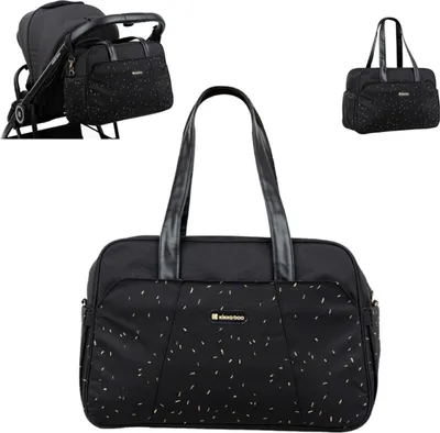 Immagine prodotto di Borsa fasciatoio Kikkaboo Chelsea con fasciatoio, tasche laterali, scomparto termico in fantasia nera