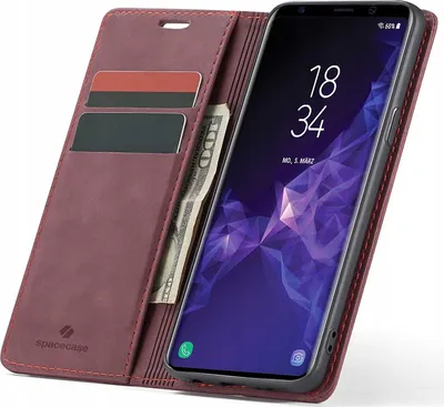 Obrázok produktu pre SPACECASE Peňaženkové flipové puzdro pre Galaxy S9 Red