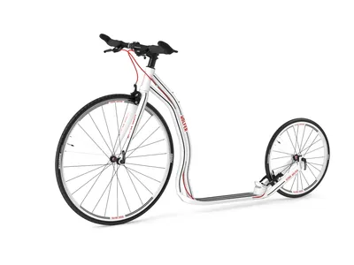 Produktbild von Yedoo Wolfer Sport Alloy Roller Scooter Tretroller - für Erwachsene und Teenager, bis 120 kg, mit Luftreifen 28/20 und verstellbarem Lenker Weiß