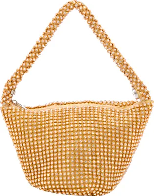 Produktbild von Damen Handtasche Gold mit Reißverschluss und einzelnem Trageriemen 12x17 cm