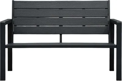Obrázek produktu pro vidaXL Zahradní lavice 120 cm HDPE černá se vzhledem dřeva