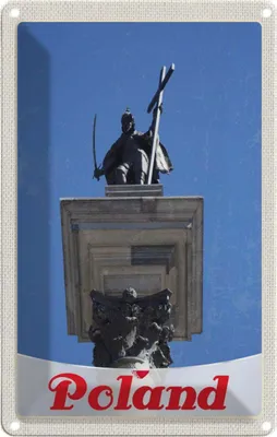Produktbild von vianmo Blechschild 18x12 cm Polen EuropaSkulptur Bildmotiv Reisemotiv Abenteuer Reisen