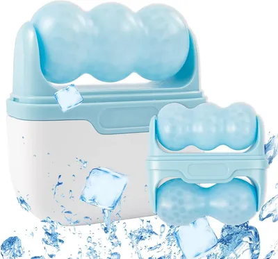 Produktbild von Gesichtsroller Ice Roller, Dual Kopf, Kühlend Massagegerät, Augen Gesicht Massage, Hautpflege
