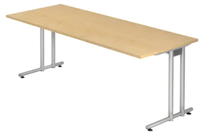 Produktbild von bümö Schreibtisch Serie-N - Nachbildung Ahorn, Größe:  200 x 80 cm