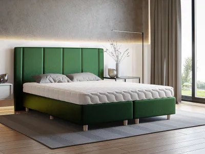 Produktbild von Furmeb24 - BELLA 120 x 200 cm - Polsterbett aus Holzrahmen , Doppelbett mit h¶her Kopsttze - Ohne Matraze - (Kronos 19)
