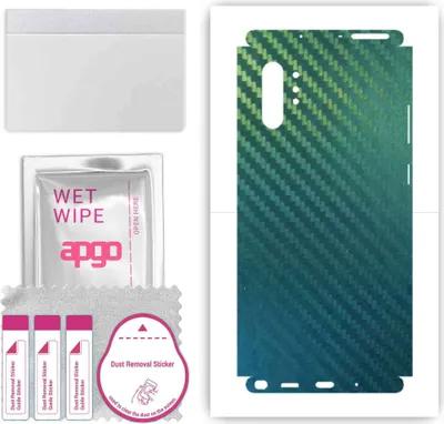 Produktbild von apgo Rückseite + Seiten Schutzfolie, Skin, kompatibel mit Samsung Galaxy Note 10 Plus 5G, Hinten Displayschutzfolie aus Vinylfolie, kratzfest, einfache Montage - Kohlenstoff-Chamäleon CAKA1