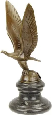 Obrázok produktu pre Casa Padrino luxusná bronzová socha v štýle art deco orol na glóbuse s mramorovým podstavcom bronzové farby / čierna 11 x 11,5 x v. 22,8 cm - bronzová figúra - dekoratívna figúra - dekoratívne doplnky
