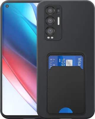 Immagine prodotto di Adatto per Oppo Find X3 Neo Custodia per telefono con supporto per schede in TPU - Custodia flessibile in silicone TPU con slot per schede - Nero - Smartphonics