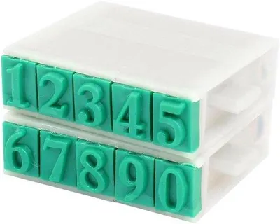 Image de Tampon numéroté de 13 mm - mélange de caoutchouc et de plastique - tampons avec les chiffres de 0 à 9