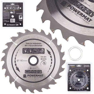 Zdjęcie produktu dla POWERMAT TDD-185x20x24Z Brzeszczot do drewna 185x20mm 24Z