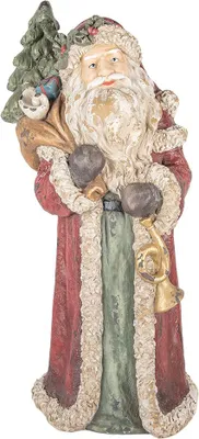 Immagine prodotto di Clayre & Eef decorazione natalizia figura Babbo Natale 35x28x83 cm Vetroceramica rossa
