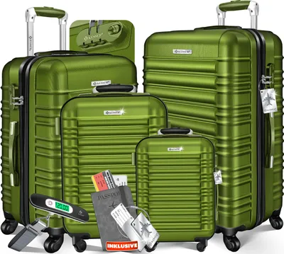 Produktbild von KESSER® 4tlg. Hartschalenkofferset Hartschalenkoffer Reisekoffer Set Reisekofferset Trolley Koffer Inkl. Kofferwaage + Gepäckanhänger Rollkoffer Schloss 4 Rollen ABS-Hartschale Teleskopgriff S-M-L-XL