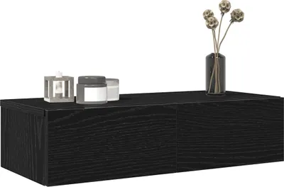 Image de Maison Exclusive - Étagère murale avec tiroirs Noir 60x26,5x15 cm Matériau dérivé du bois