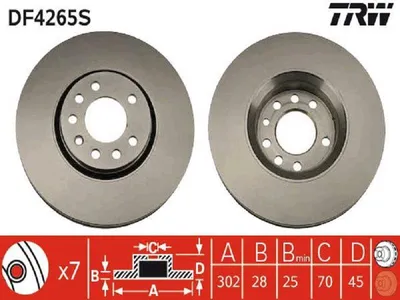 Produktbild von TRW Bremsscheiben (2 Stück) Vorderachse DF4265S