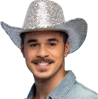Image de Chapeau de cowboy « Rodeo Party » | Chapeau pailleté Couleur : argent